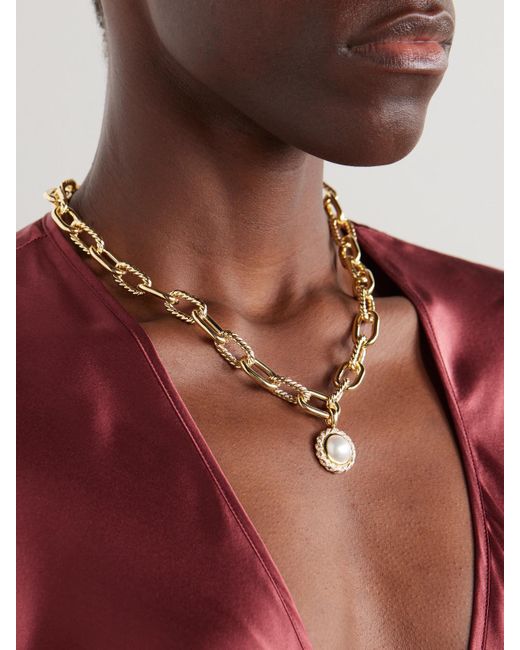 David Yurman Natural 18-Karat, Diamond And Pearl Pendant