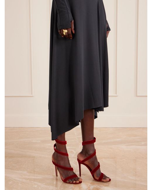 Gianvito Rossi Red Opera Velvet Sandals