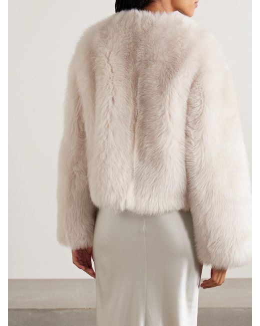 Nili Lotan Natural Elan Cropped Shearling Jacket