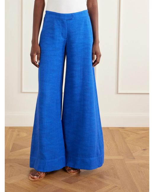Lisa Marie Fernandez Blue Canvas Wide-Leg Pants