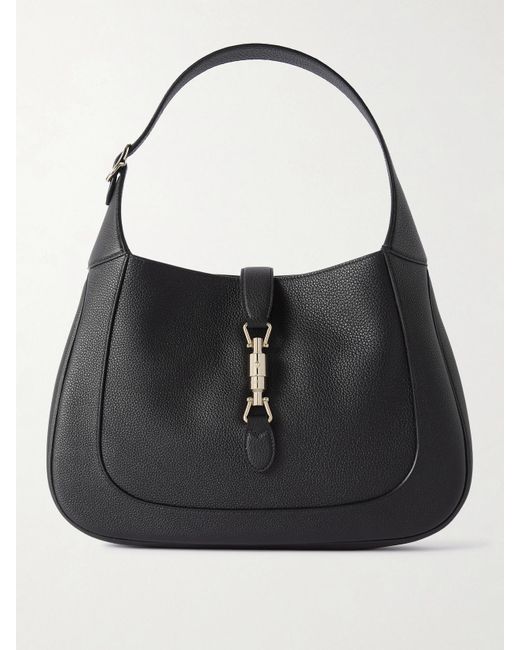 Gucci Black Jackie 1961 Medium Textured-Leather Shoulder Bag