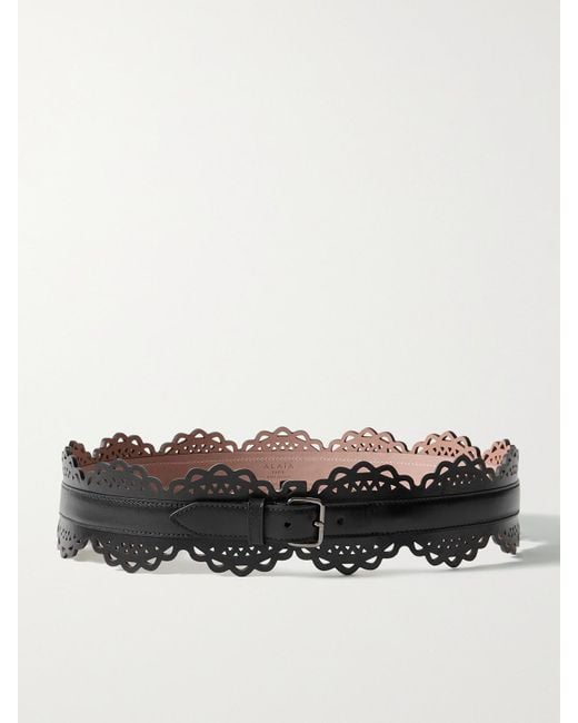 Alaïa Laser-Cut Leather Belt in Black | Lyst UK