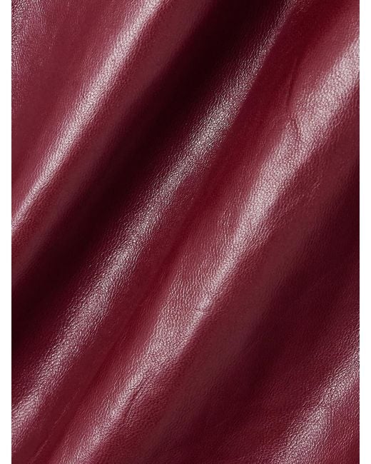 Jonathan Simkhai Purple Kobie Leather Wide-Leg Pants