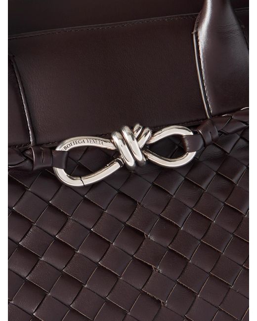 Bottega Veneta Black Avenue Maxi Leather-Trimmed Intrecciato Tote