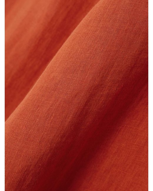 ANDRES OTALORA Orange Poesia Wide-Leg Linen Pants
