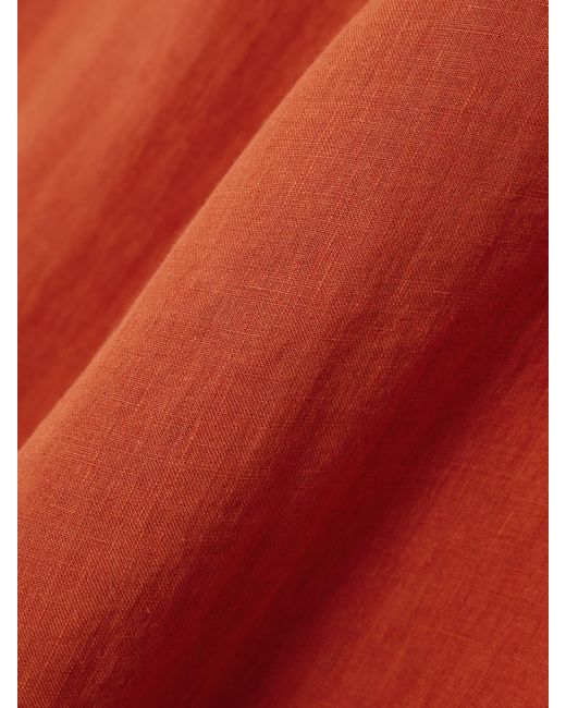 ANDRES OTALORA Orange Poesia Wide-Leg Linen Pants