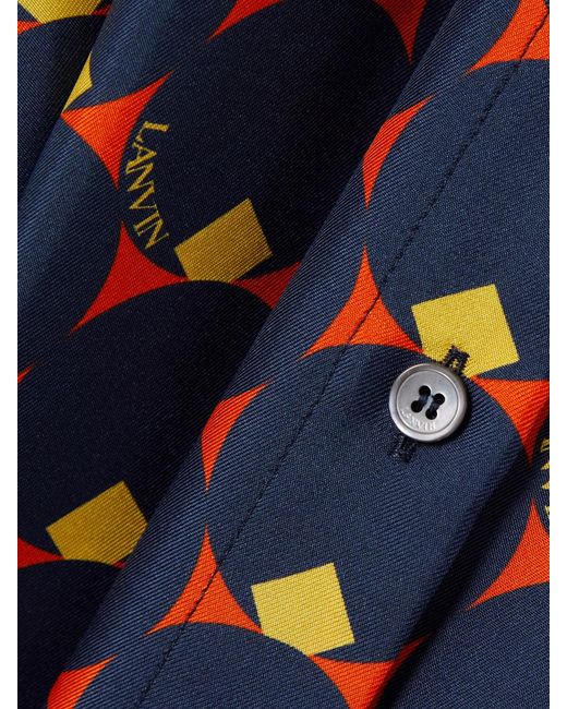 Lanvin Blue Printed Silk Blouse
