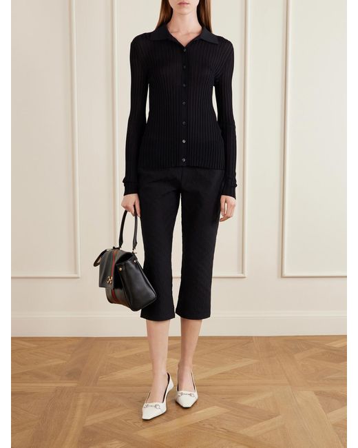Gucci Black Paparazzo Medium Leather Shoulder Bag