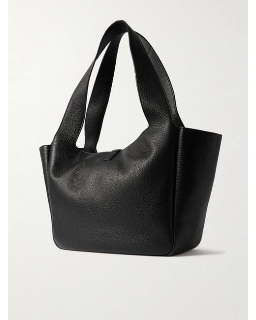 Saint Laurent Black Le 5 À 7 Bea Textured-Leather Tote