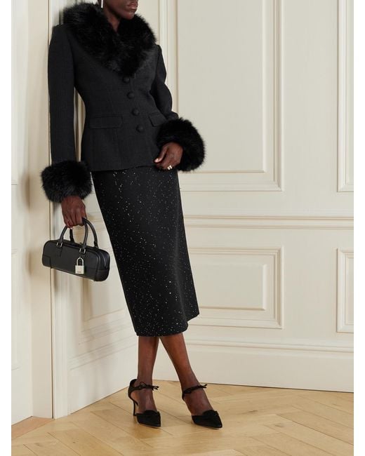 Self-Portrait Black Tweed Jacket