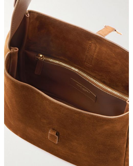 Saint Laurent Brown Le 5 À 7 Supple Small Suede Shoulder Bag