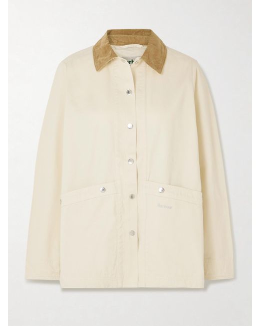 Barbour Natural Sonnie Corduroy-Trimmed Cotton-Canvas Jacket