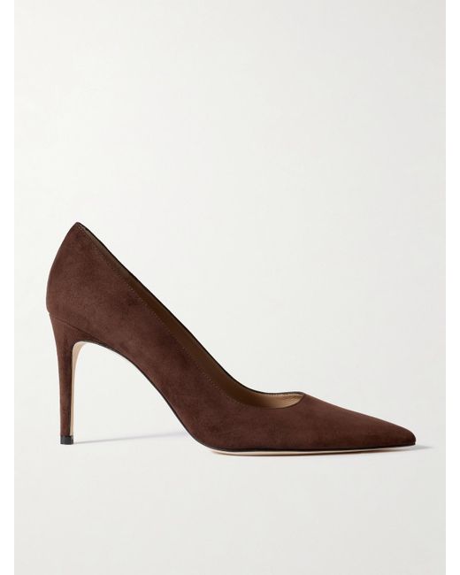 Stuart Weitzman Brown Stuart Power Suede Pumps