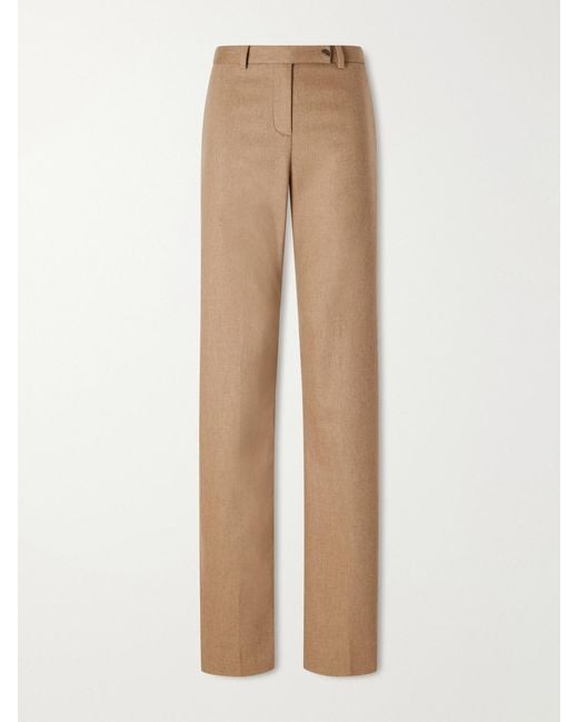 Khaite Natural Hunter Wool And Cashmere-Blend Straight-Leg Pants
