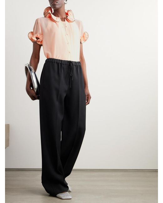 Coperni Pink Bluse Aus Chiffon Mit Rüschen Und Reißverschlüssen