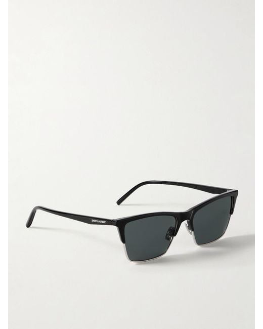 Saint Laurent Black D-Frame Acetate And-Tone Sunglasses