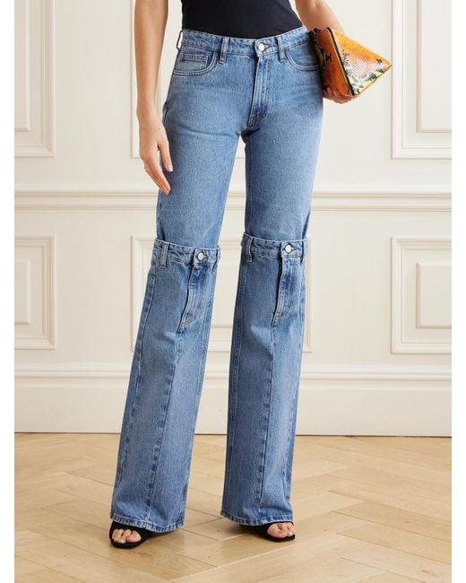 Coperni Blue Halbhohe Jeans Mit Geradem Bein