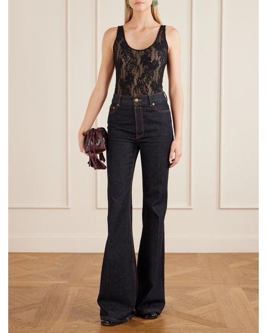 Zimmermann Black Stretch-Lace Bodysuit