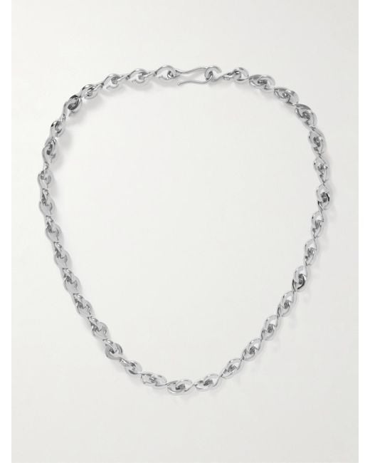 Laura Lombardi White Nuova Rhodium-Plated Necklace