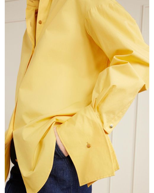 OSSOU Yellow Wren Cotton-Poplin Shirt