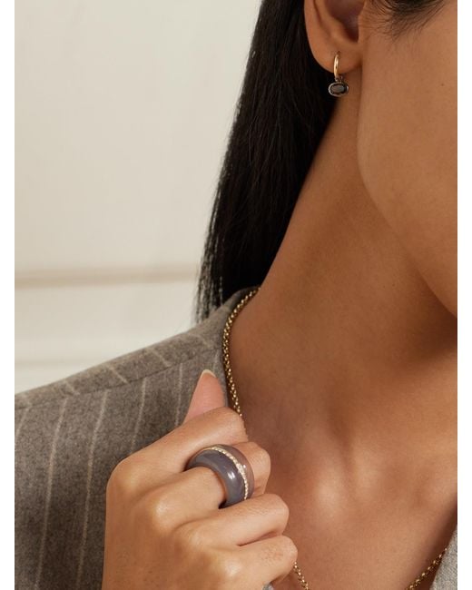 BY PARIAH Natural Orbit 14-Karat Recycled Smokey Quartz Hoop Earrings