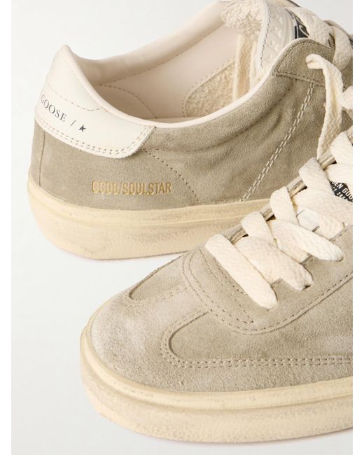 Golden Goose Deluxe Brand Natural Soul-Star Sneakers Aus Veloursleder Mit Lederbesätzen