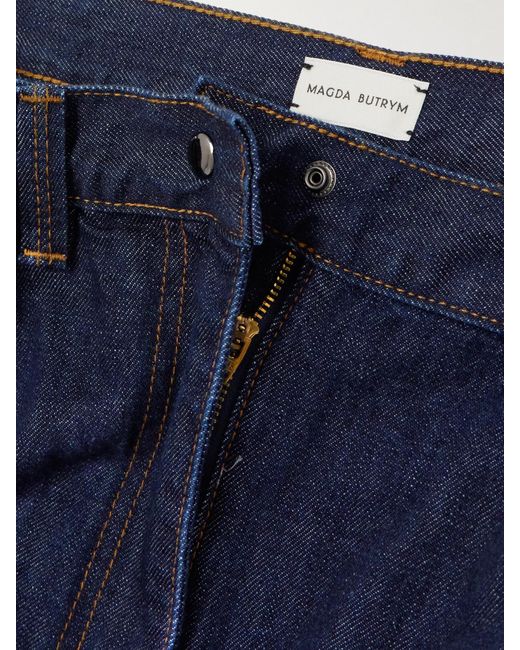 Magda Butrym Blue Wandelbare Hoch Sitzende Jeans Mit Weitem Bein