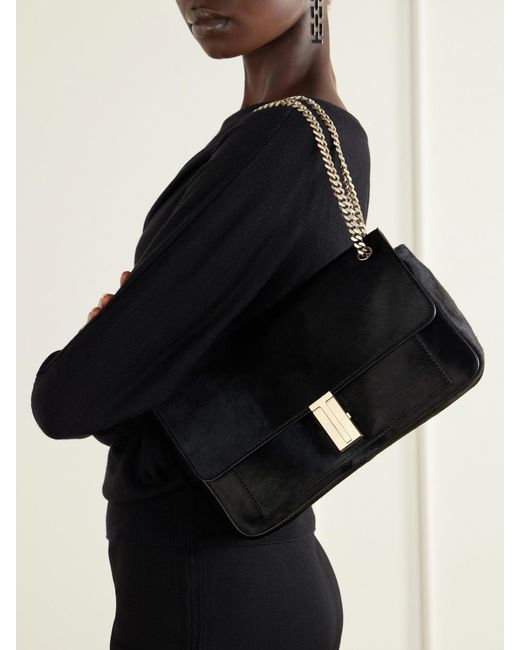 Tom Ford Black T-Embellished Calf Hair Shoulder Bag