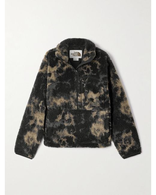 The North Face Black Pullover Aus Fleece Mit Stickerei Und Kurzem Reißverschluss
