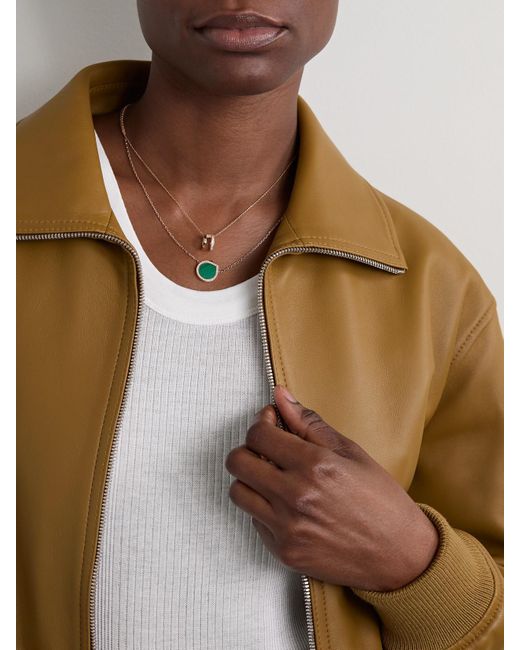 Repossi Natural Antifer 18-Karat Rose, Malachite And Diamond Necklace