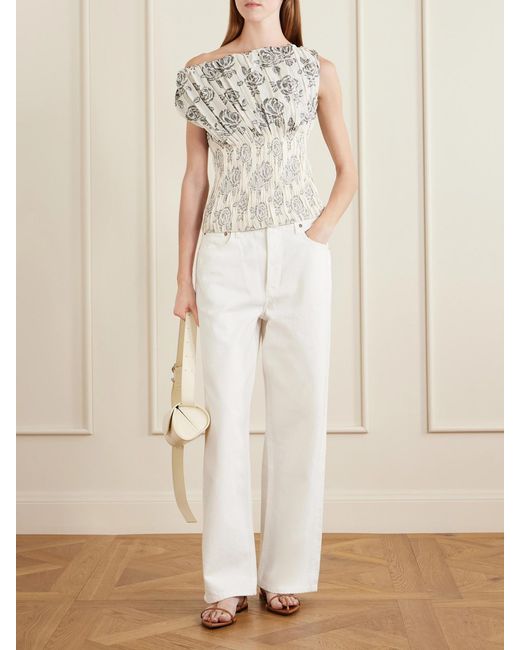 Kallmeyer White Romy Floral-Brocade Top