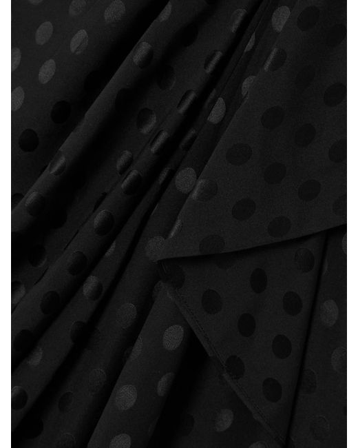Isabel Marant Black Draped Polka-Dot Mesh-Jacquard Midi Skirt