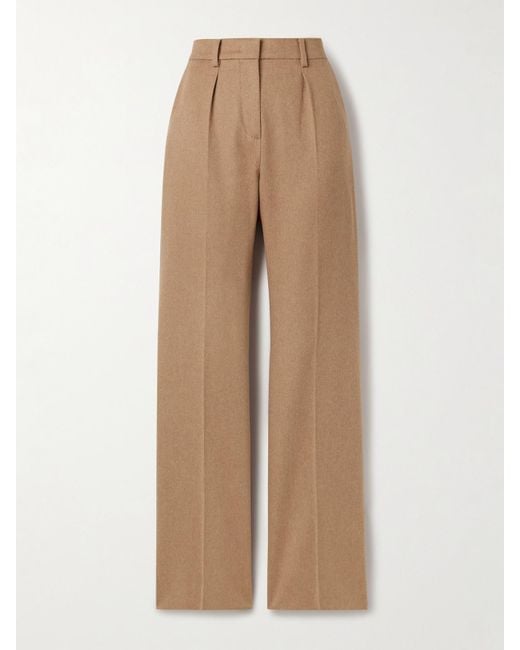 Max Mara Natural Hose Mit Geradem Bein Aus Kamelhaar