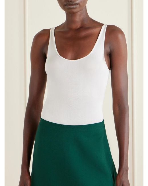 Alaïa White Silk-Blend Bodysuit
