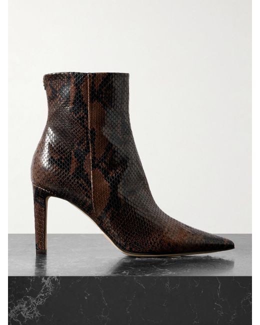 Jimmy Choo Black Frankie 85 Ankle Boots Aus Leder Mit Schlangeneffekt