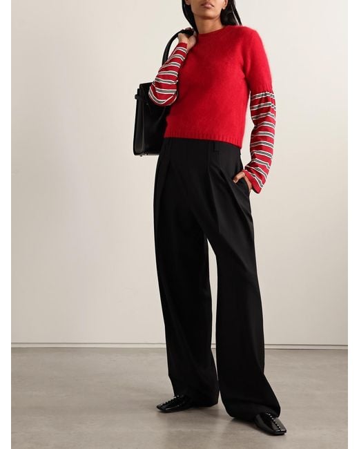 Kallmeyer Red Veda Brushed-Cashmere Sweater