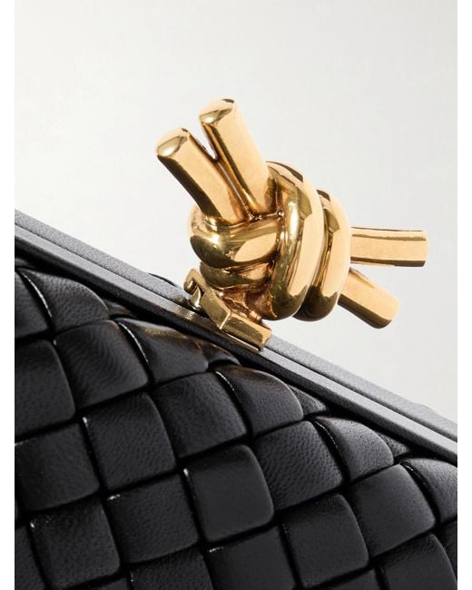 Bottega Veneta Black Knot Padded Intrecciato Leather Clutch