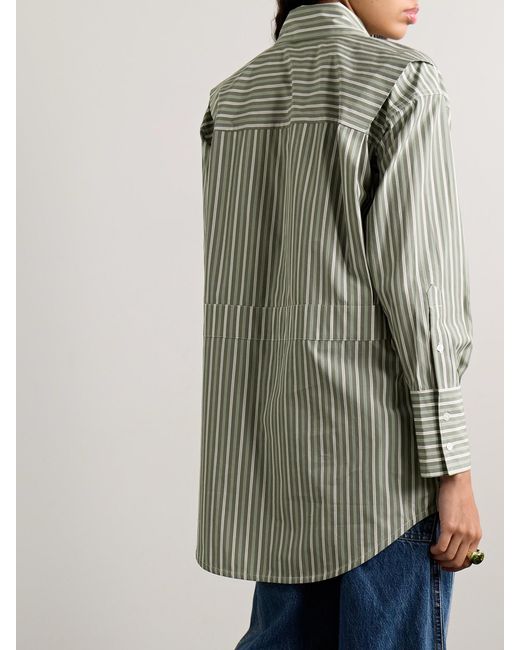 Co. Gray Oversized Striped Tton-Poplin Shirt