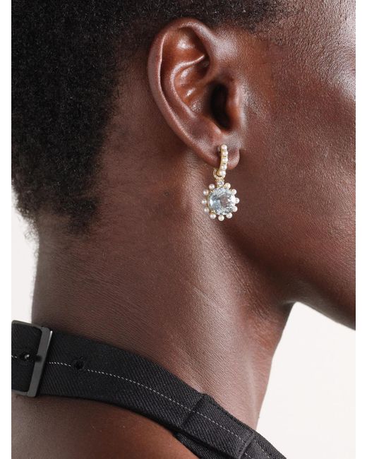 Irene Neuwirth Natural Classic Huggies 18-Karat Multi-Stone Earrings
