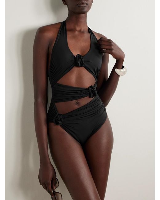 Maillot De Bain À Fronces, Découpes Et Appliqués Cipria Maygel Coronel en coloris Black
