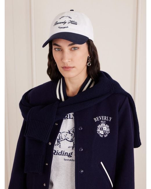 Sporty & Rich Blue Beverly Script Baseballkappe Aus Baumwoll-Twill Mit Stickereien