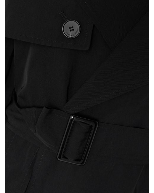 Trench-Coat Oversize À Double Boutonnage En Gabardine Mavis Frankie Shop en coloris Black