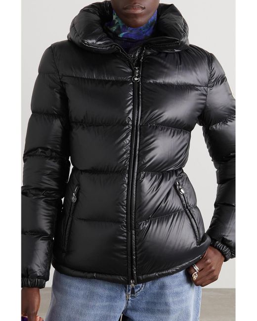 Moncler Black Douro Hooded Appliquéd Quilted Shell Down Jacket