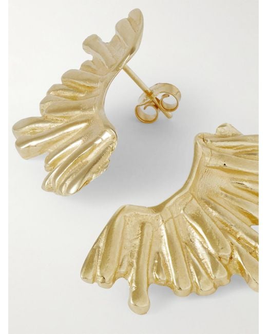 YSSO Metallic Crescent Sun-Plated Earrings