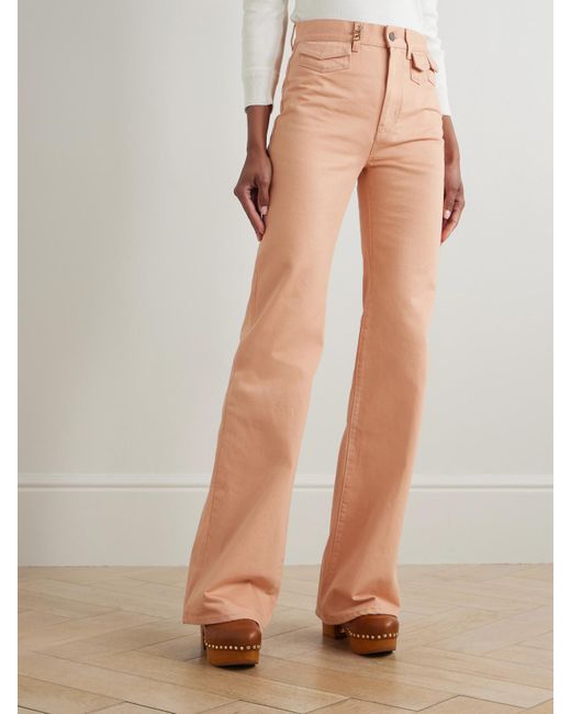 Chloé White Embellished High-Rise Straight-Leg Jeans