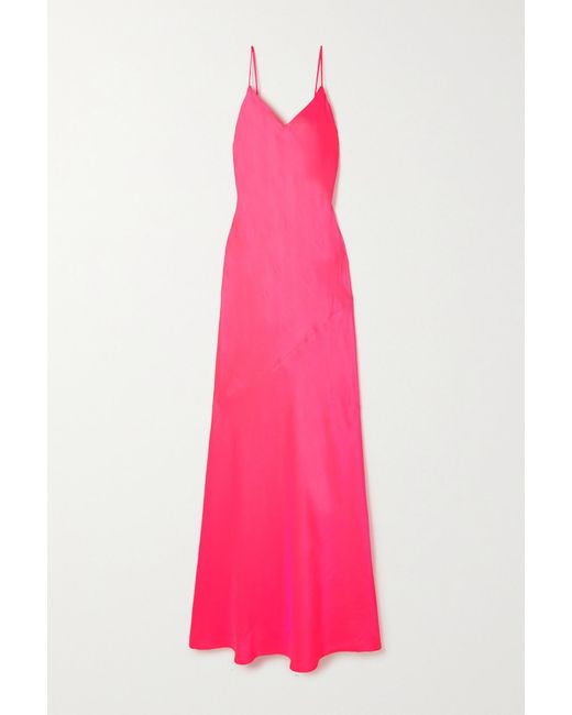 L'Agence Serita Silk-satin Maxi Dress in Pink | Lyst Canada