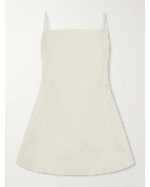 Tibi Natural Open-Back Cotton-Poplin Tank