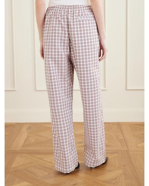 Willy Chavarria White Ruff Rider Checked Woven Wide-Leg Pants