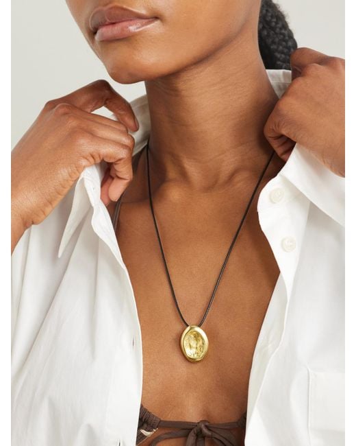 YSSO White Aesop-Plated And Cord Necklace