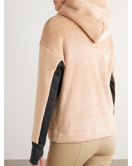 Moncler Natural Velvet Fleece Hooded Turtleneck Sweatshirt